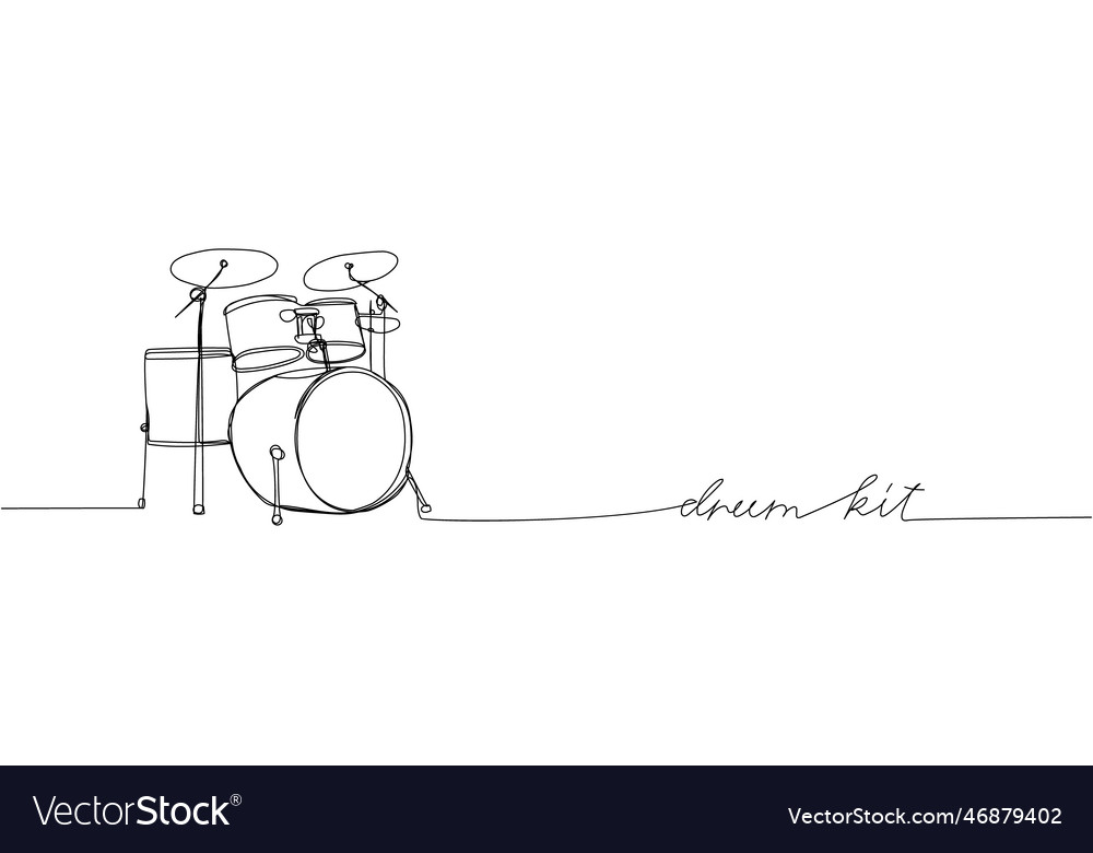 Single Line Art Drum Kit