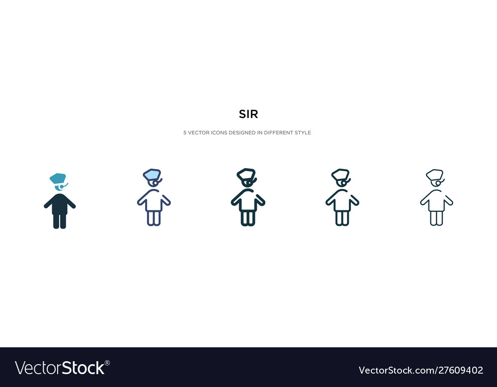 Sir icon in different style two colored vector image Sir icon in different style two colored