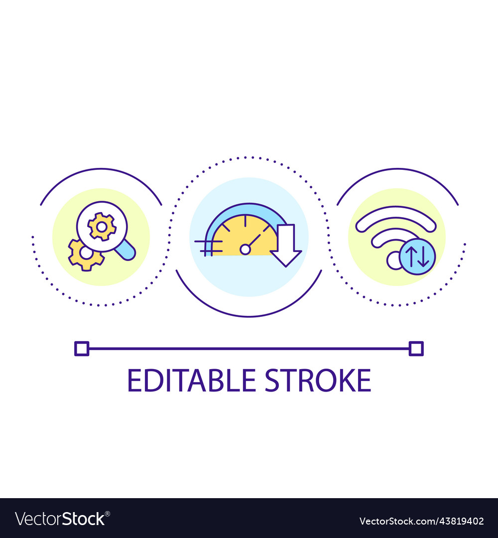 Slow internet speed loop concept icon