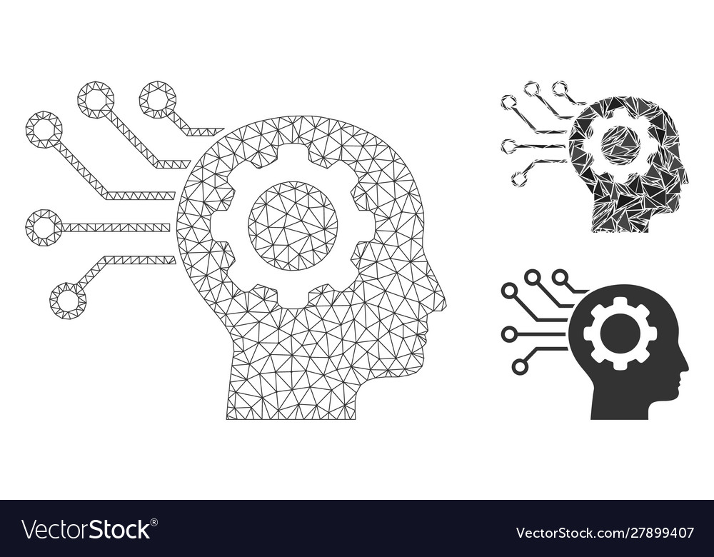 Artificial mind mesh network model vector image Artificial mind mesh network model