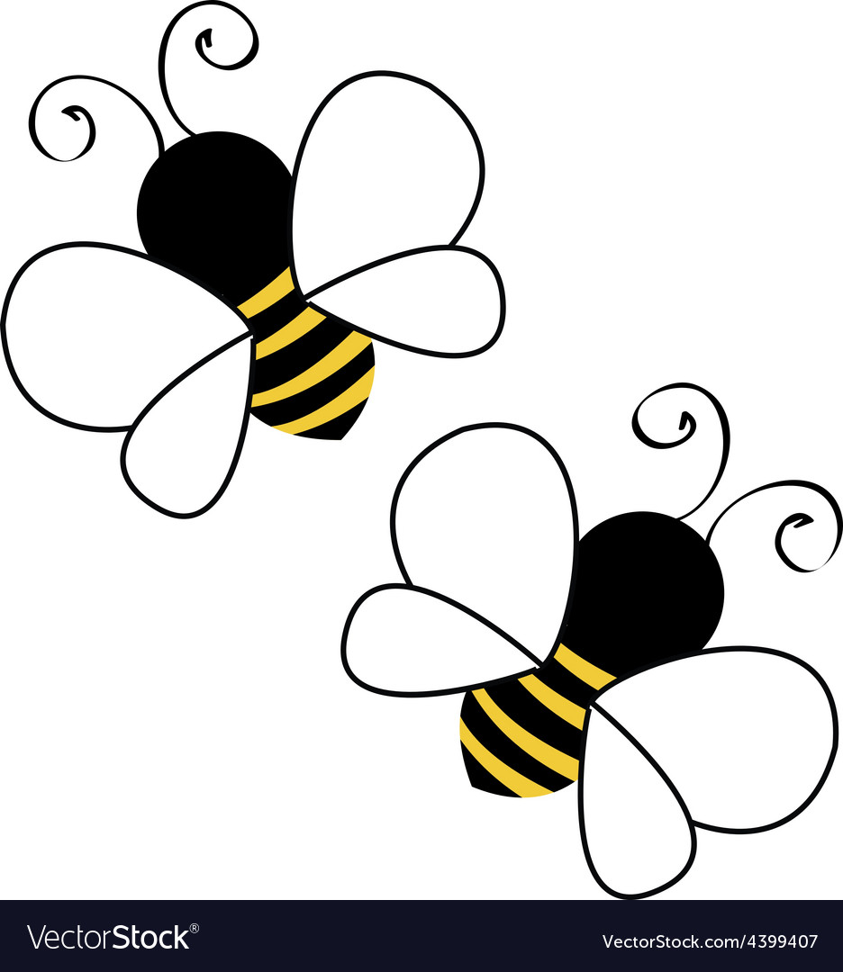 Download Bees flying Royalty Free Vector Image - VectorStock