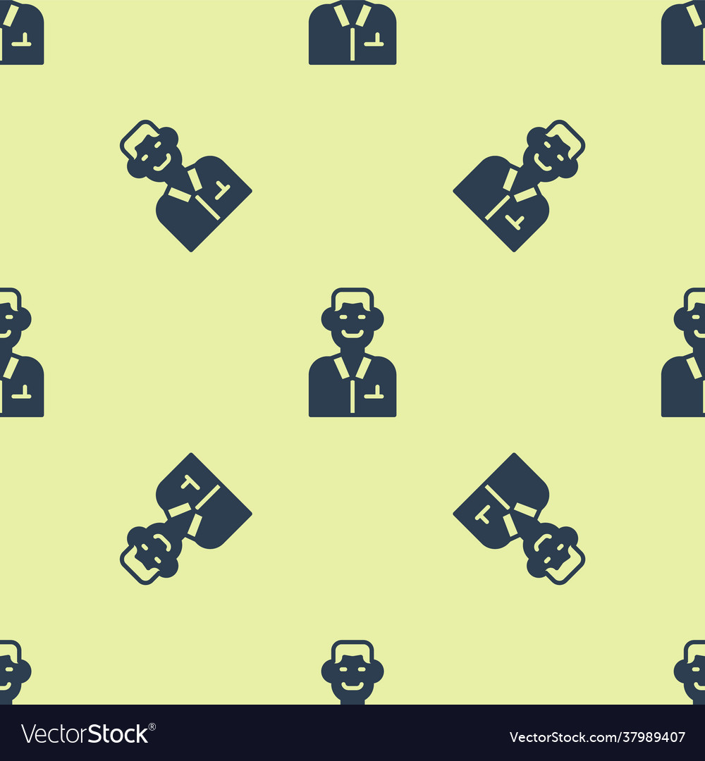 Blue trader icon isolated seamless pattern vector image Blue trader icon isolated seamless pattern