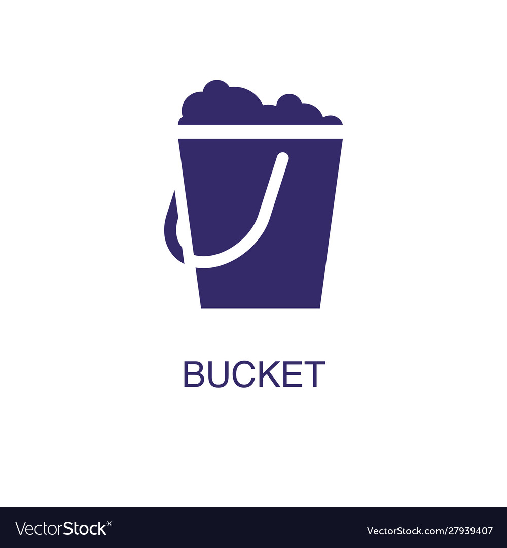 Bucket element in flat simple style on white