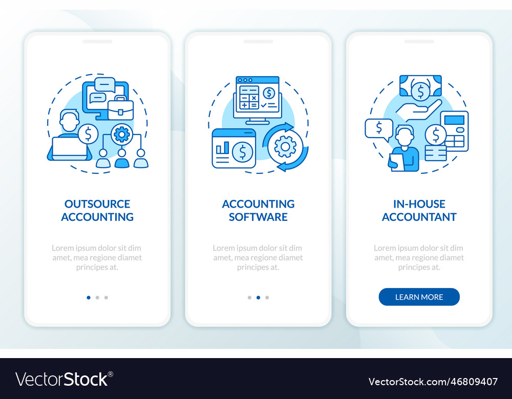 Business accounting management blue onboarding