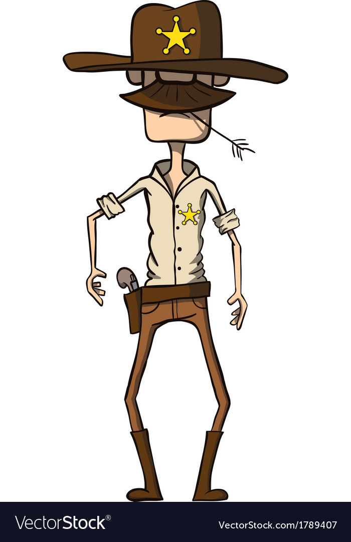 Cartoon sheriff with revolver wild west Royalty Free Vector Cartoon sheriff with revolver wild west Royalty Free Vector