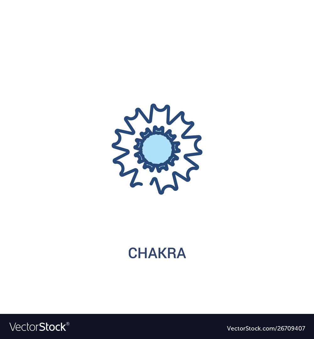 Chakra concept 2 colored icon simple line element Vector Image Chakra concept 2 colored icon simple line element
