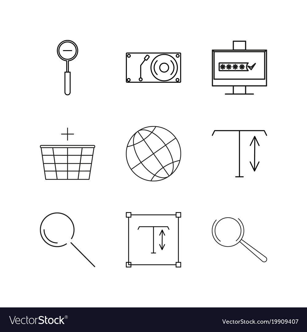 Design elements linear icon set simple outline