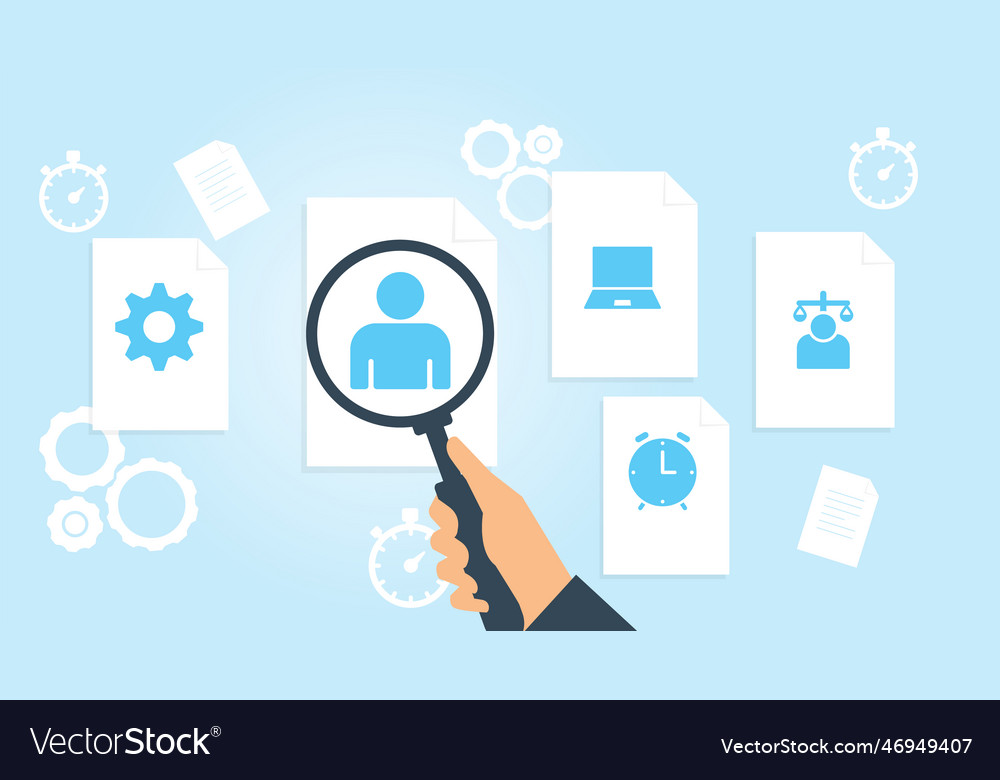 Document with search icons file and magnifying vector image Document with search icons file and magnifying