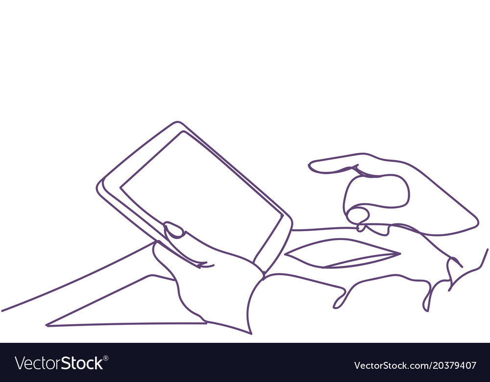Hands with Tablet - Empty Screen