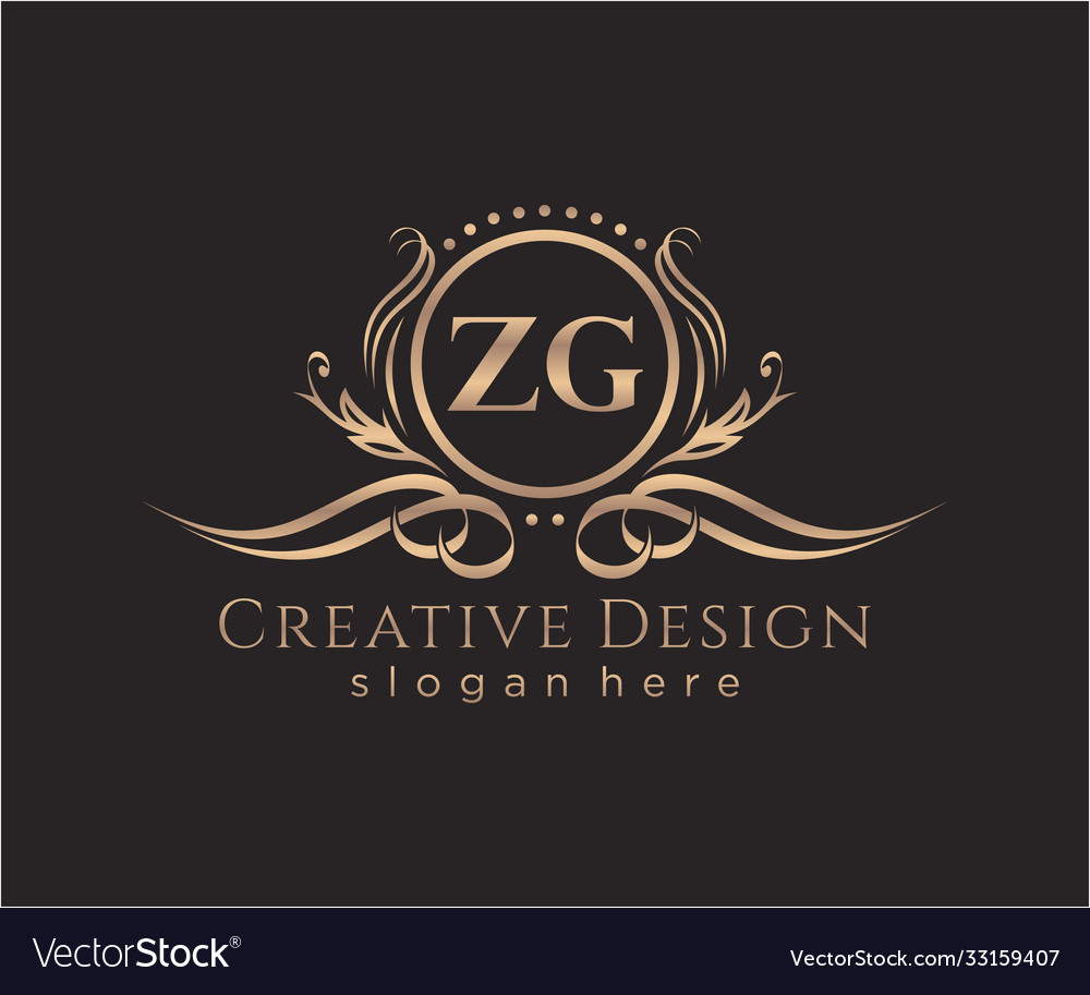 Initial zg beauty monogram and elegant logo design