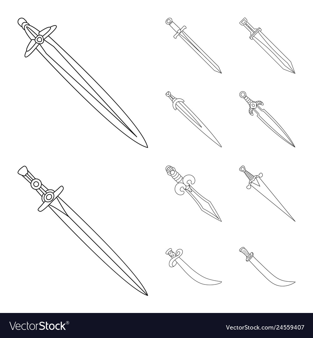 Isolated object of game and armor sign collection vector image Isolated object of game and armor sign collection