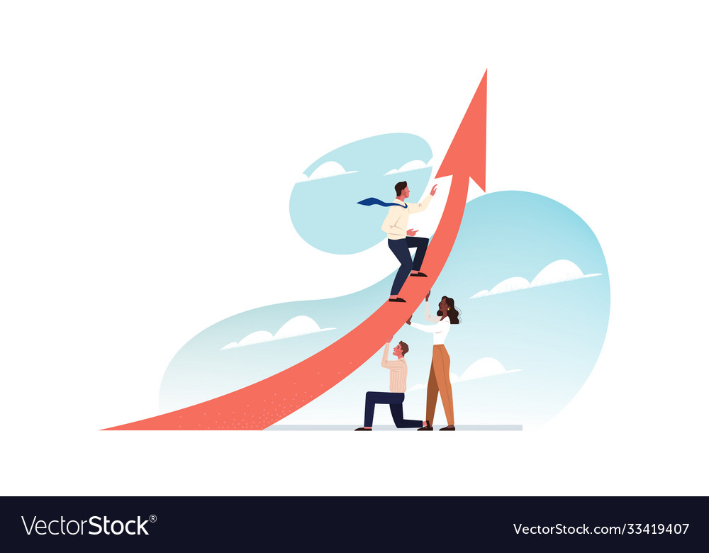 Leadership teamwork support startup career Vector Image