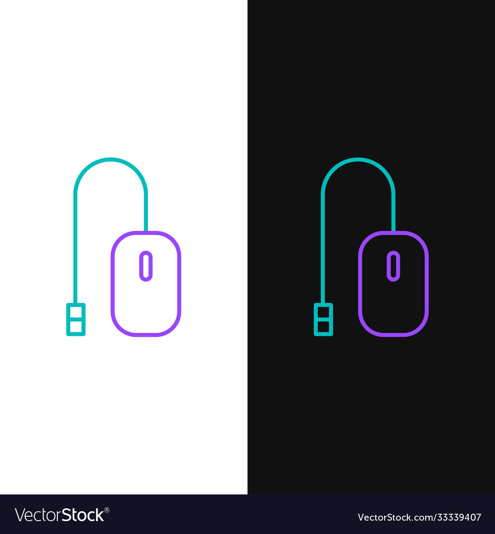 Line computer mouse icon isolated on white