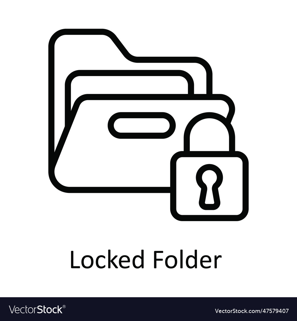 Locked folder outline icon design