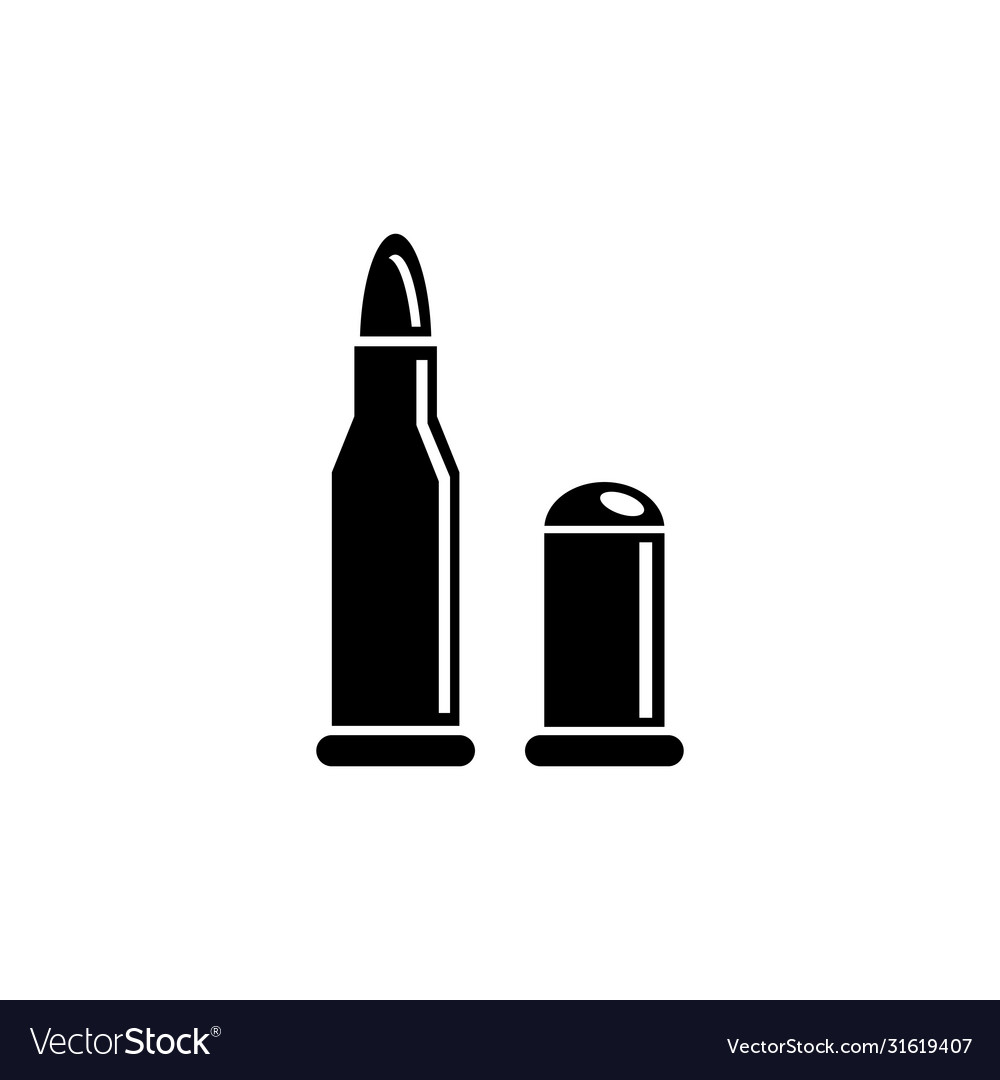 Pistol and rifle bullets gun ammunition flat icon vector image Pistol and rifle bullets gun ammunition flat icon