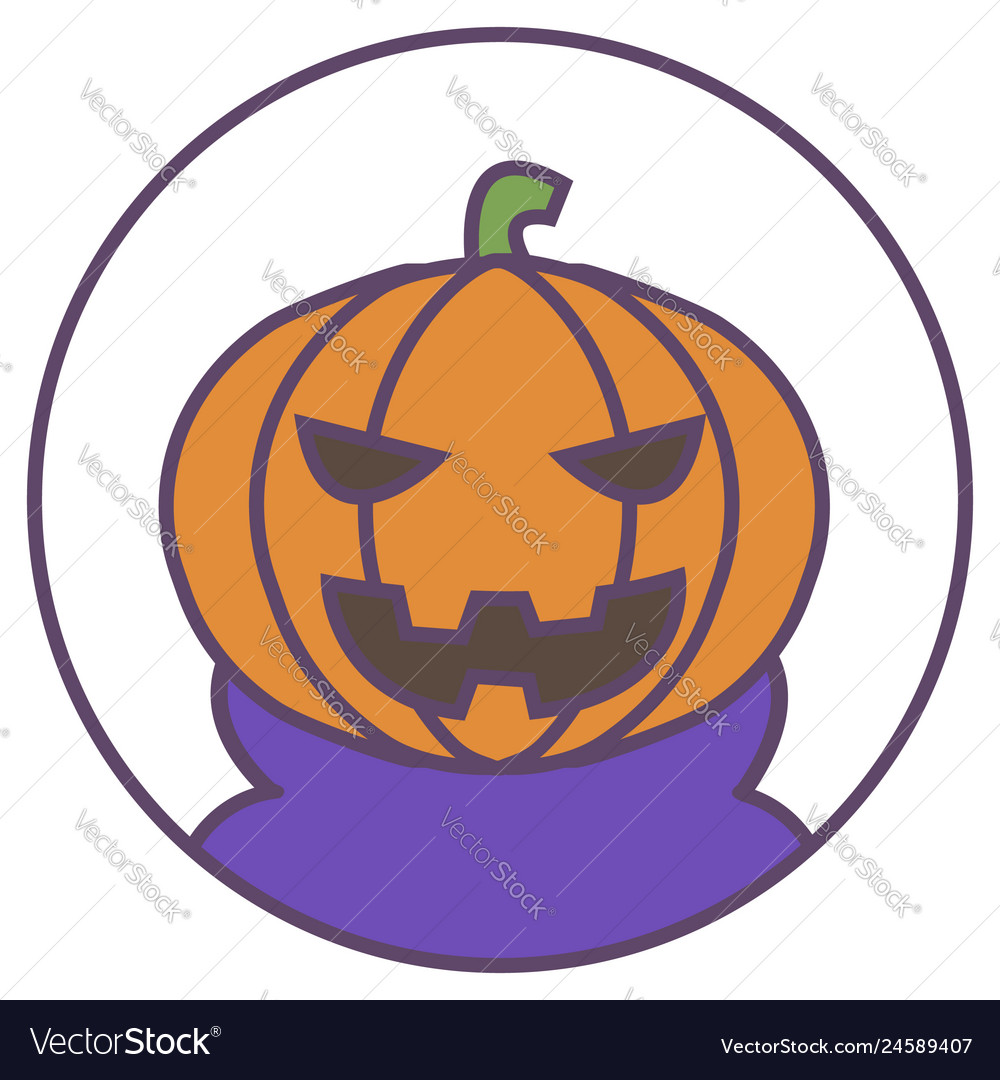 Pumpkin avatar head icon evil