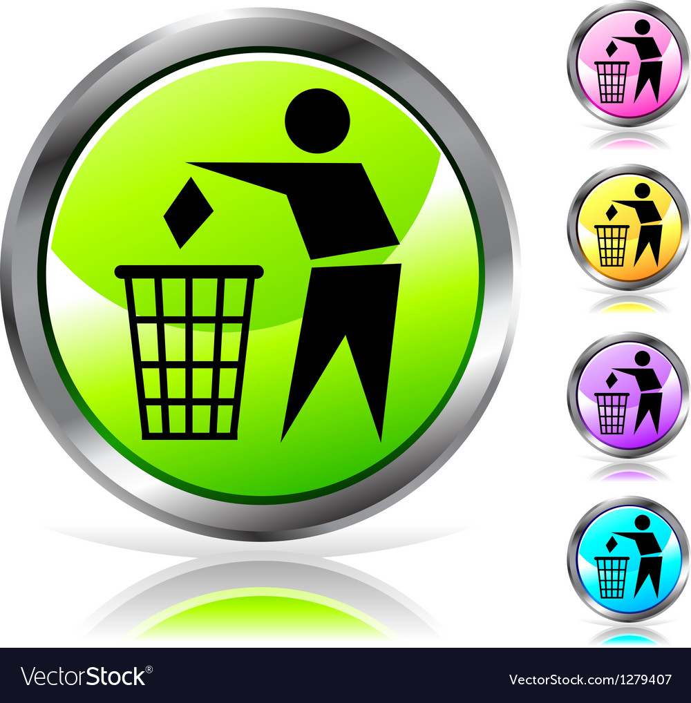 Recycling Button with Icons