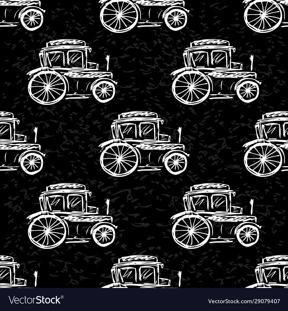 Seamless pattern vintage car