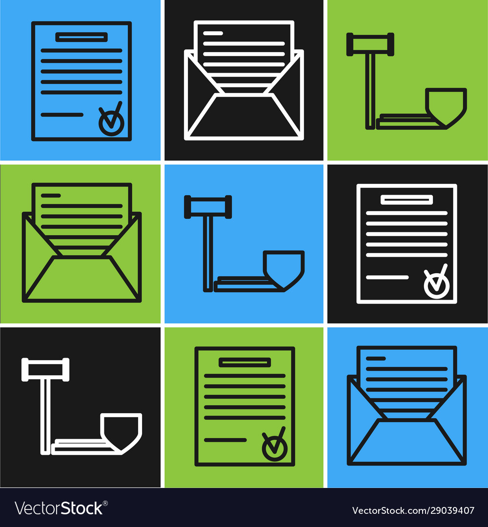 Set line confirmed document and check mark judge