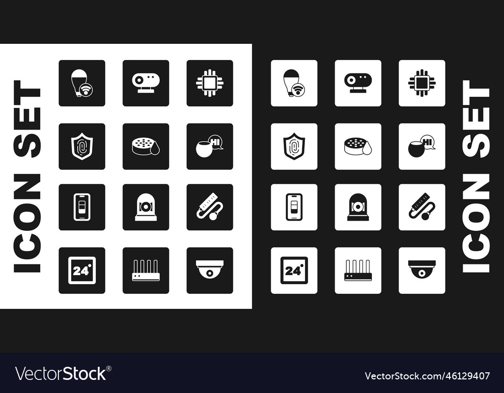 Set processor with cpu water sensor fingerprint Vector Image Set processor with cpu water sensor fingerprint