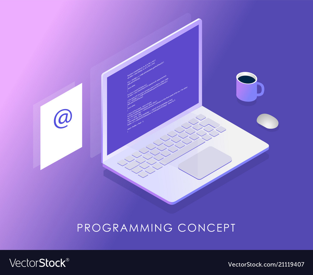 Softwareentwicklung und Programmcode vector image Softwareentwicklung und Programmcode