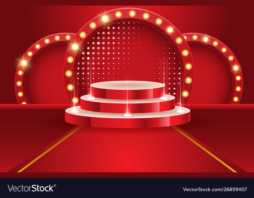 Stage podium with lighting for award