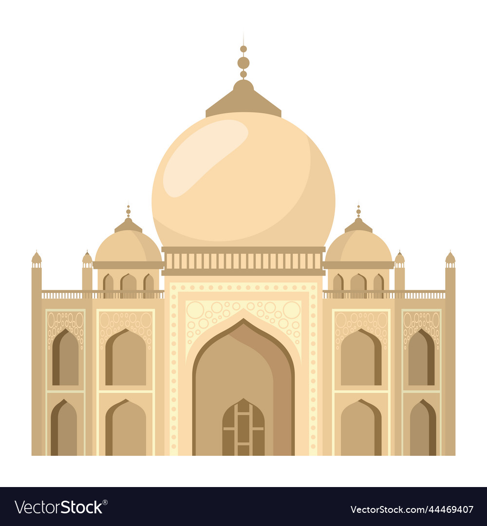 Taj mahal famous landmark Royalty Free Vector Image