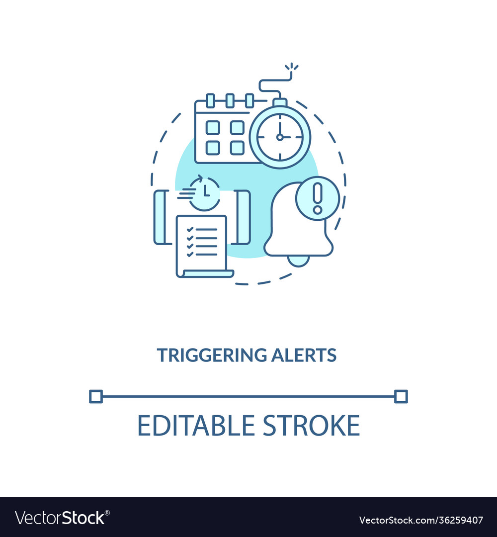 Triggering alerts concept icon Royalty Free Vector Image