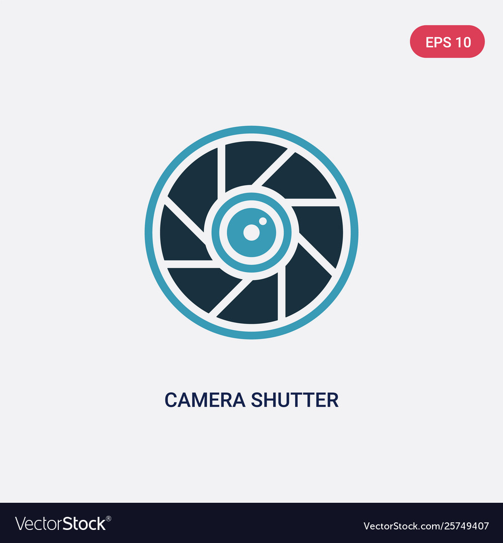 Two color camera shutter icon from technology vector image Two color camera shutter icon from technology
