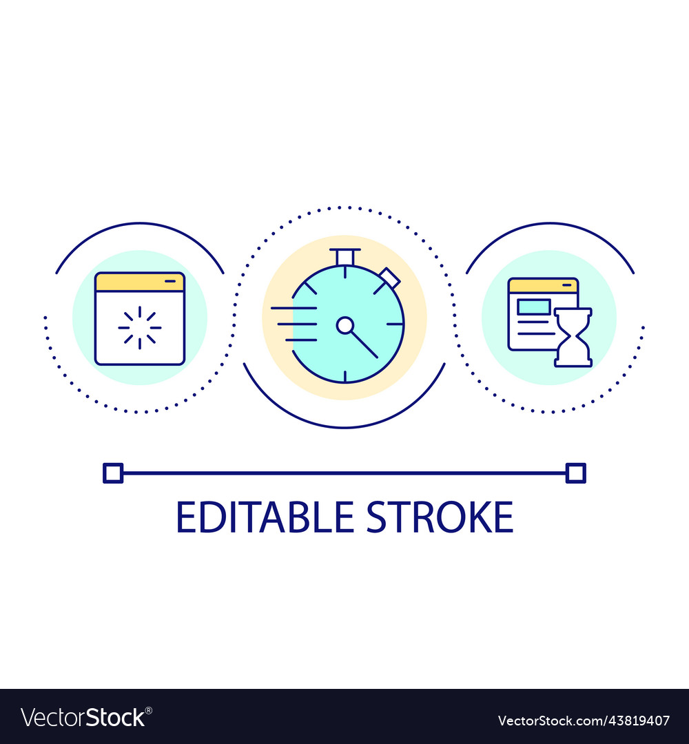 Web page loading time loop concept icon vector image Web page loading time loop concept icon