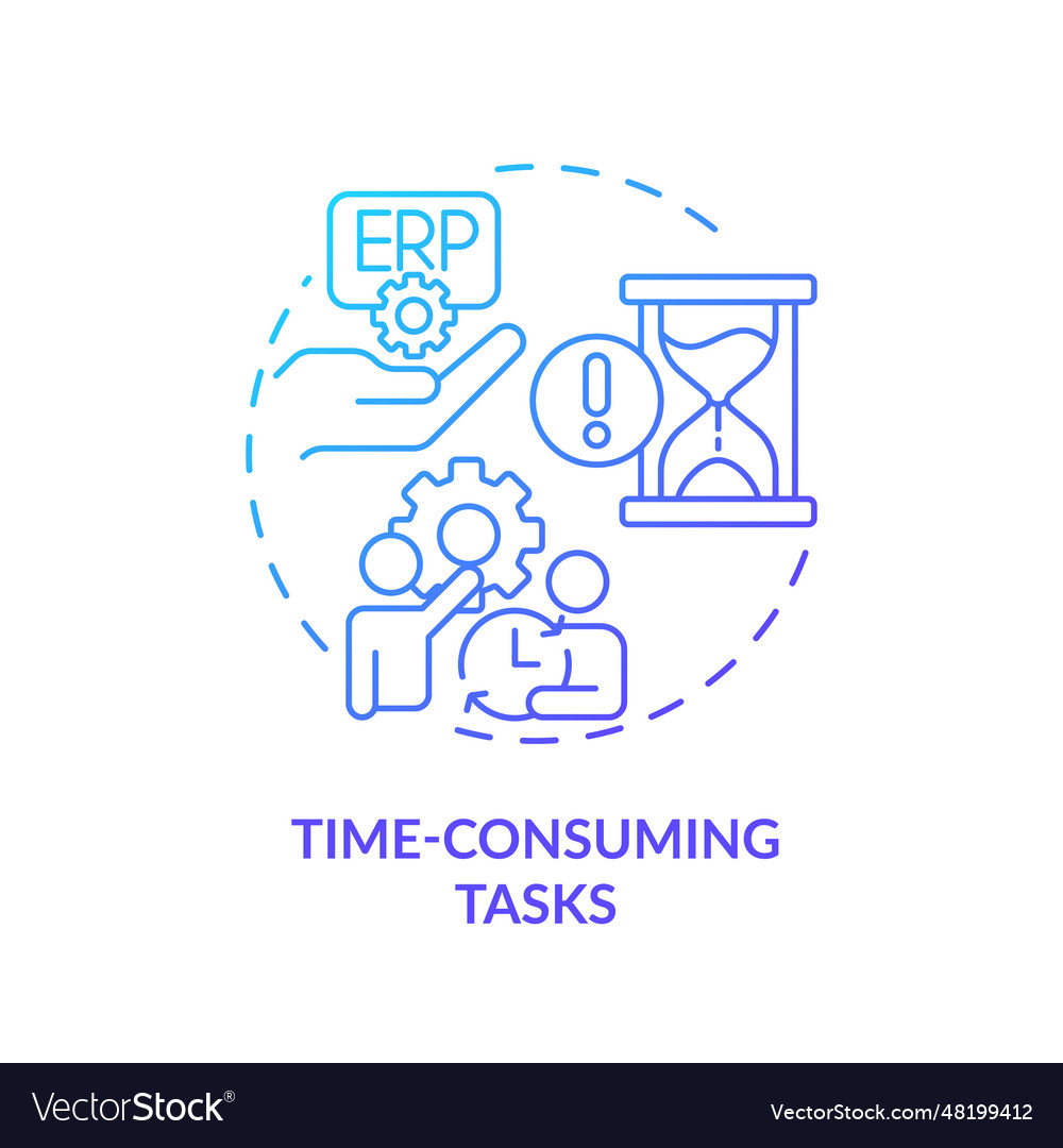 2d time consuming tasks line icon concept vector image 2d time consuming tasks line icon concept