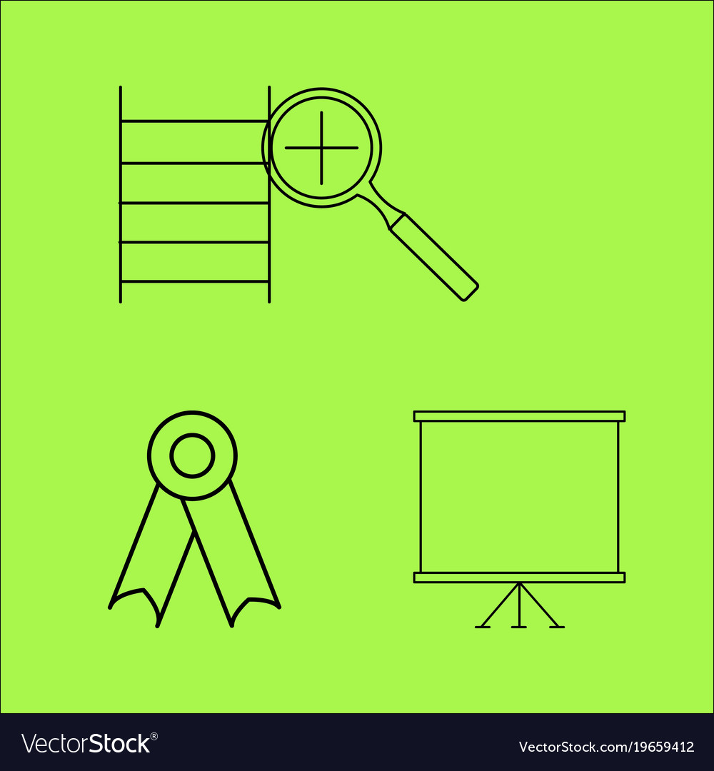 Basic content simple linear outline icon set