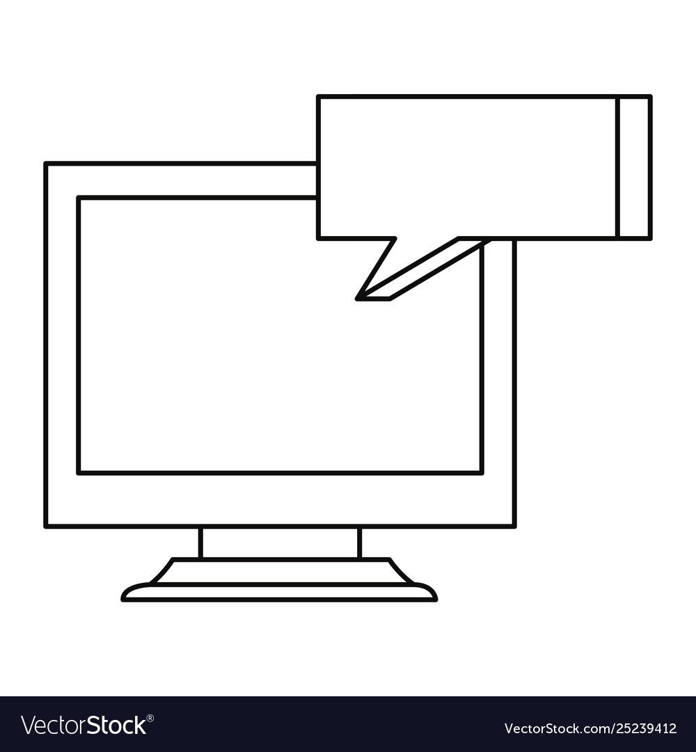 Computer monitor speech bubble