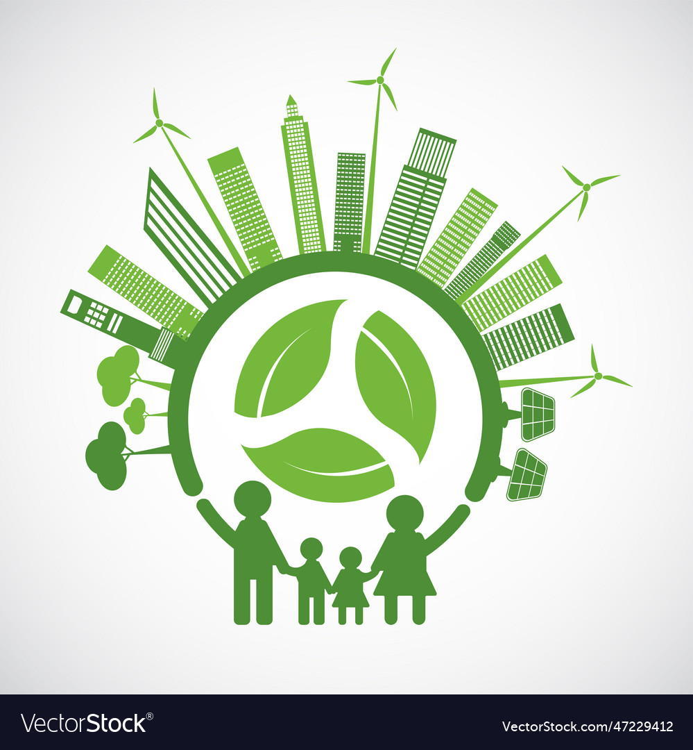 Family ecology and environmental concept Vector Image