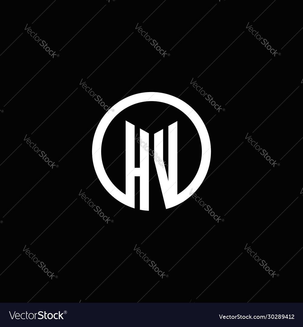 Hv monogram logo isolated with a rotating circle