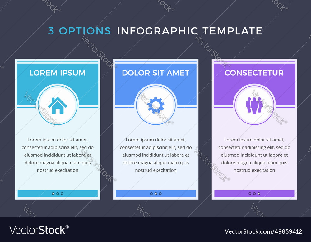 Infographic template - 3 elements Royalty Free Vector Image