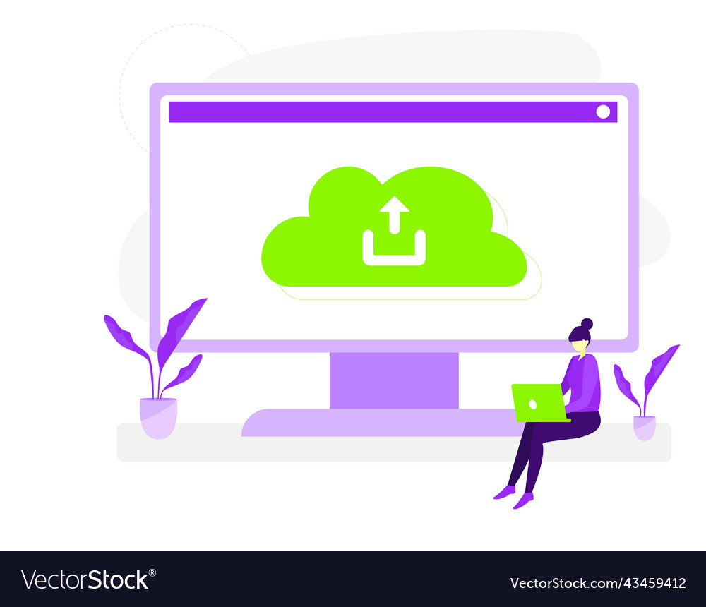 Modern flat files upload design concept vector image Modern flat files upload design concept