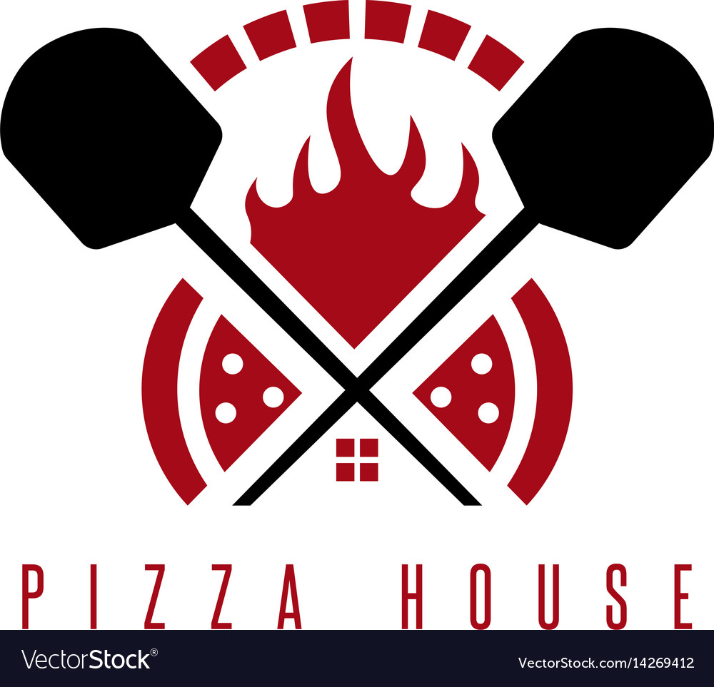 Pizza house concept with oven and peels Royalty Free Vector