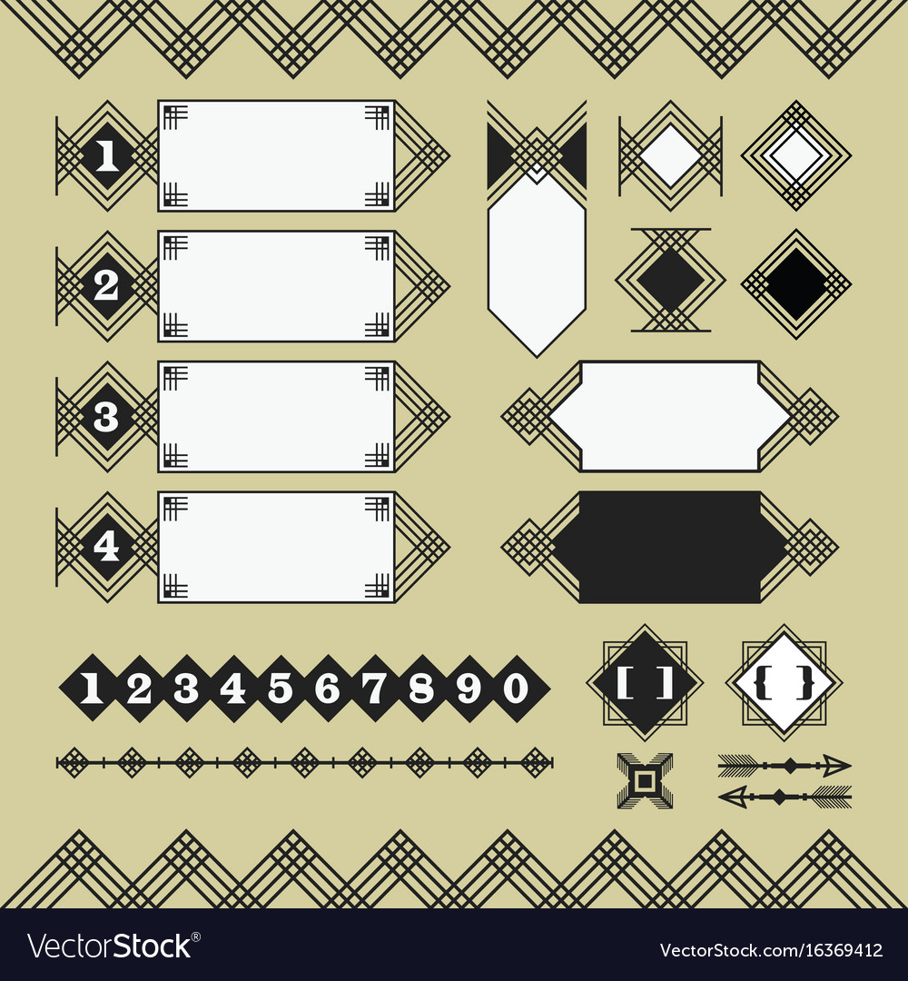 Set of black parallel lines design elements icons