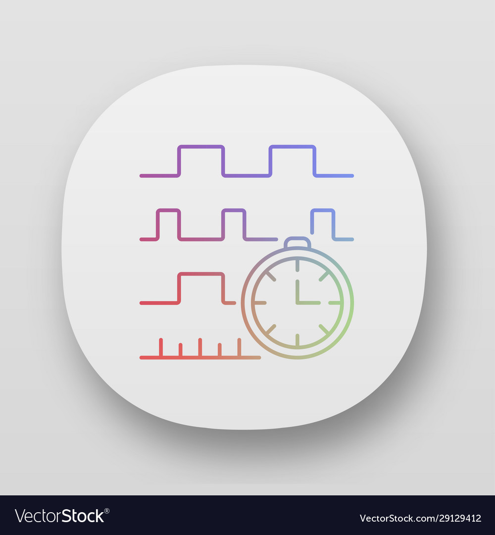 Timing diagram app icon signals set in time vector image Timing diagram app icon signals set in time