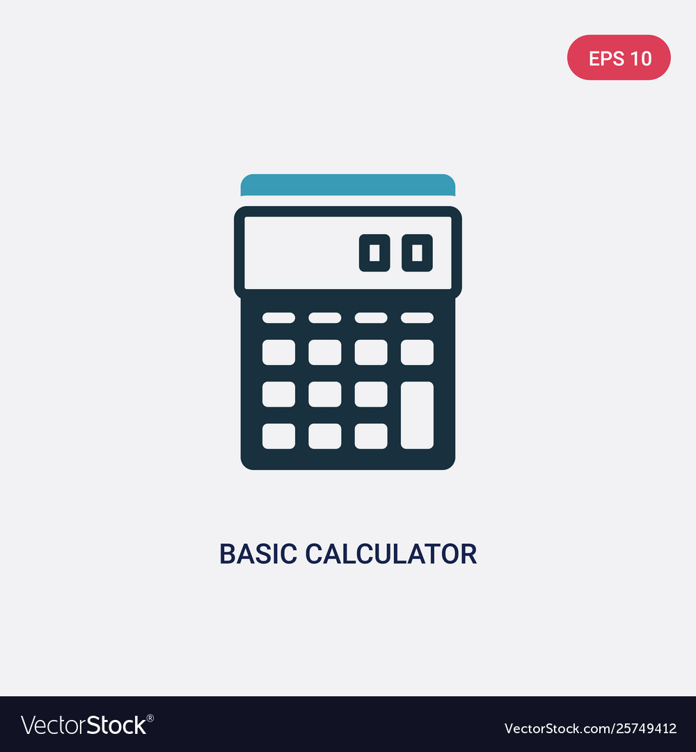 Two color basic calculator icon from technology vector image Two color basic calculator icon from technology