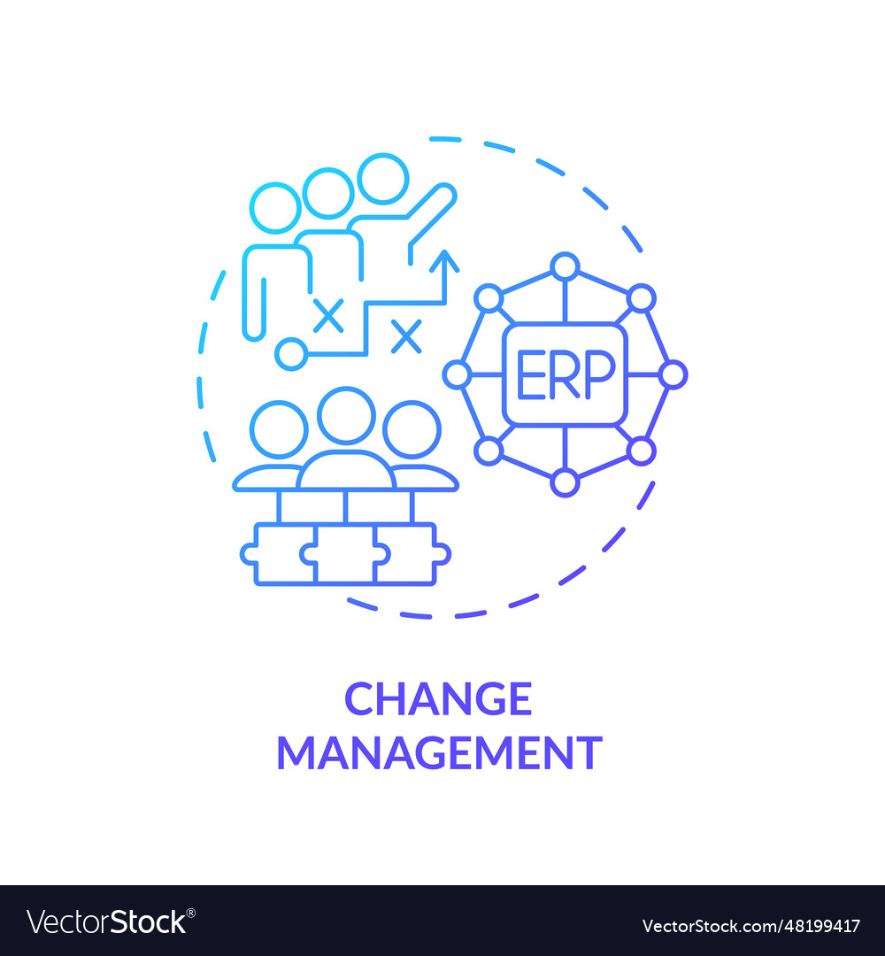 2d gradient change management line icon concept vector image 2d gradient change management line icon concept