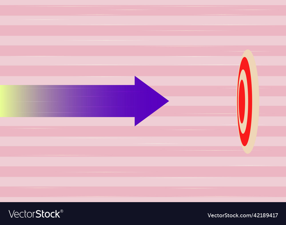 Arrow moving quickly towards aim target vector image Arrow moving quickly towards aim target