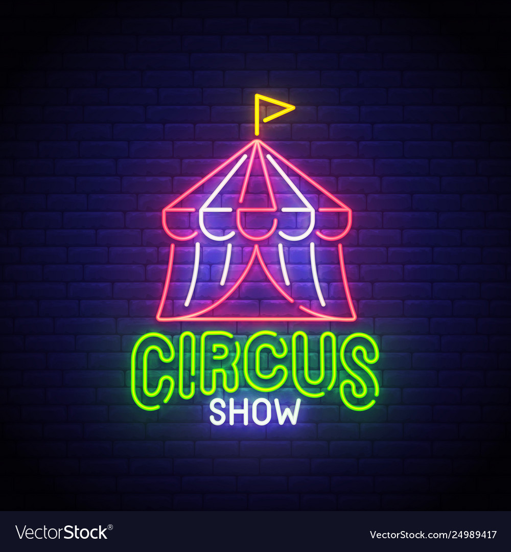 Circus show neon sign logo