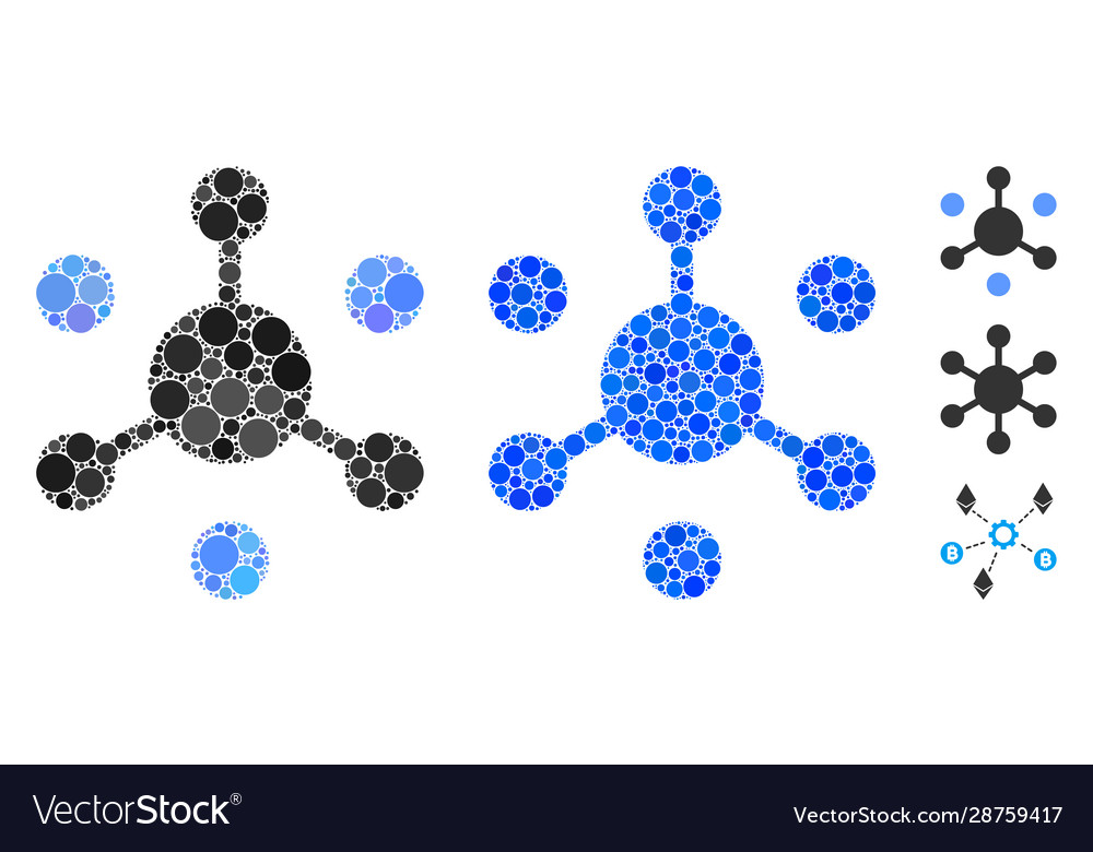 Data network composition icon circles vector image Data network composition icon circles