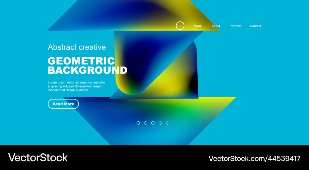 Geometric landing page background fluid colors Vector Image