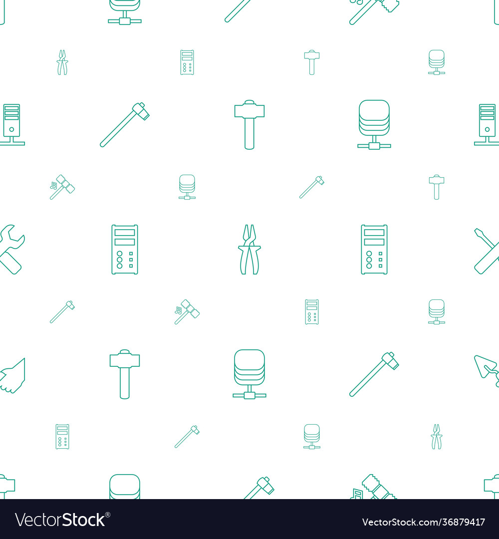 Hardware icons pattern seamless white background