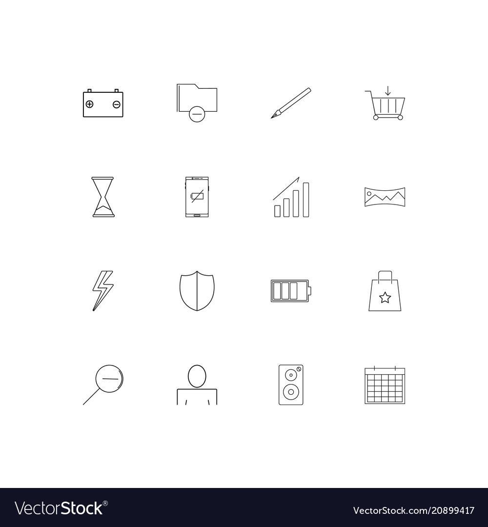 Interface linear thin icons set outlined simple