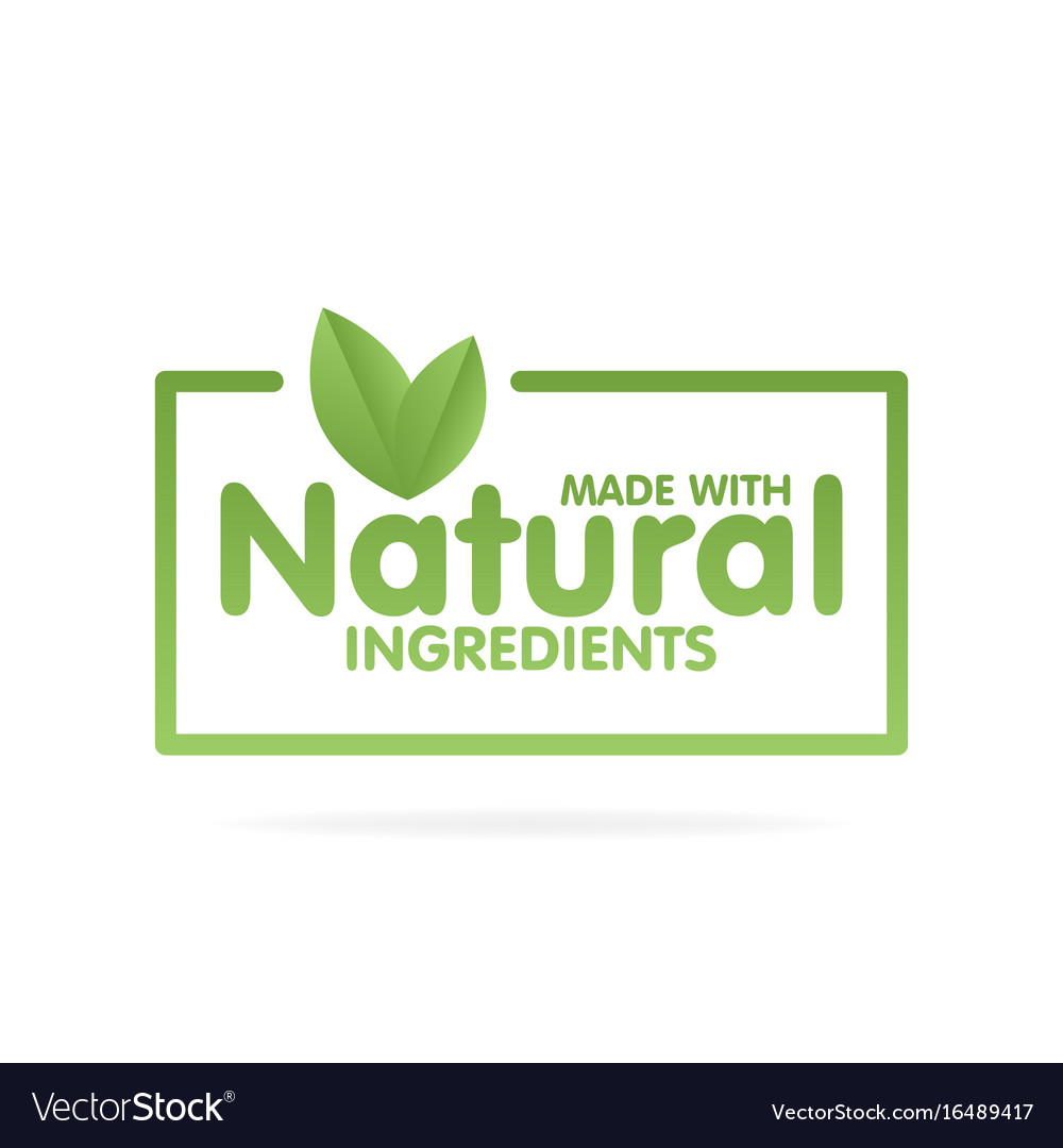 Made with natural ingredients eco green label Vector Image