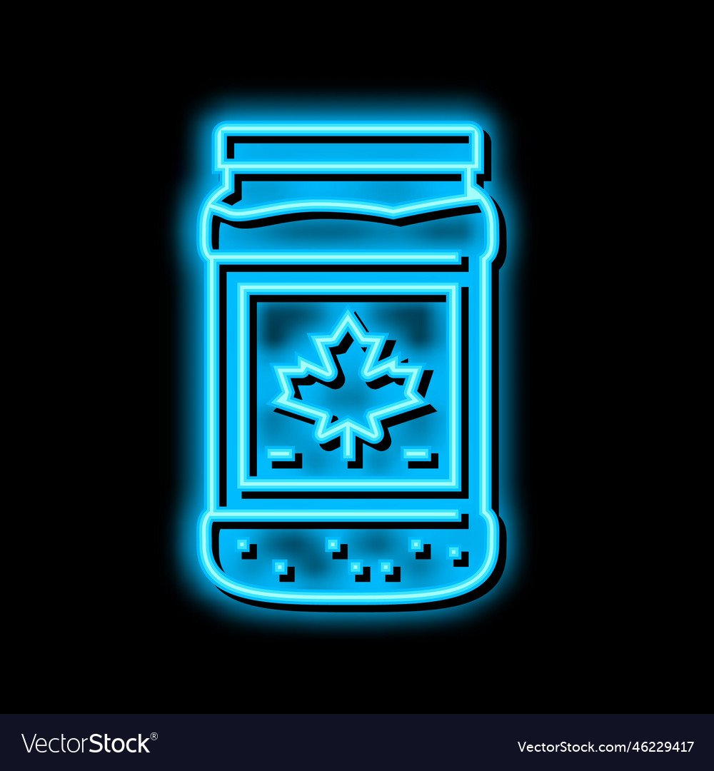 Maple sugar bottle neon glow icon